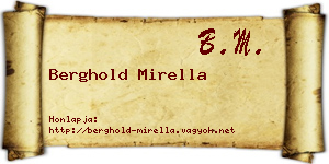 Berghold Mirella névjegykártya